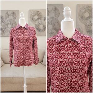 🌹 TALBOTS 🌹 NEW - Modern Classic Button Down Shirt - [Size 16, Red]